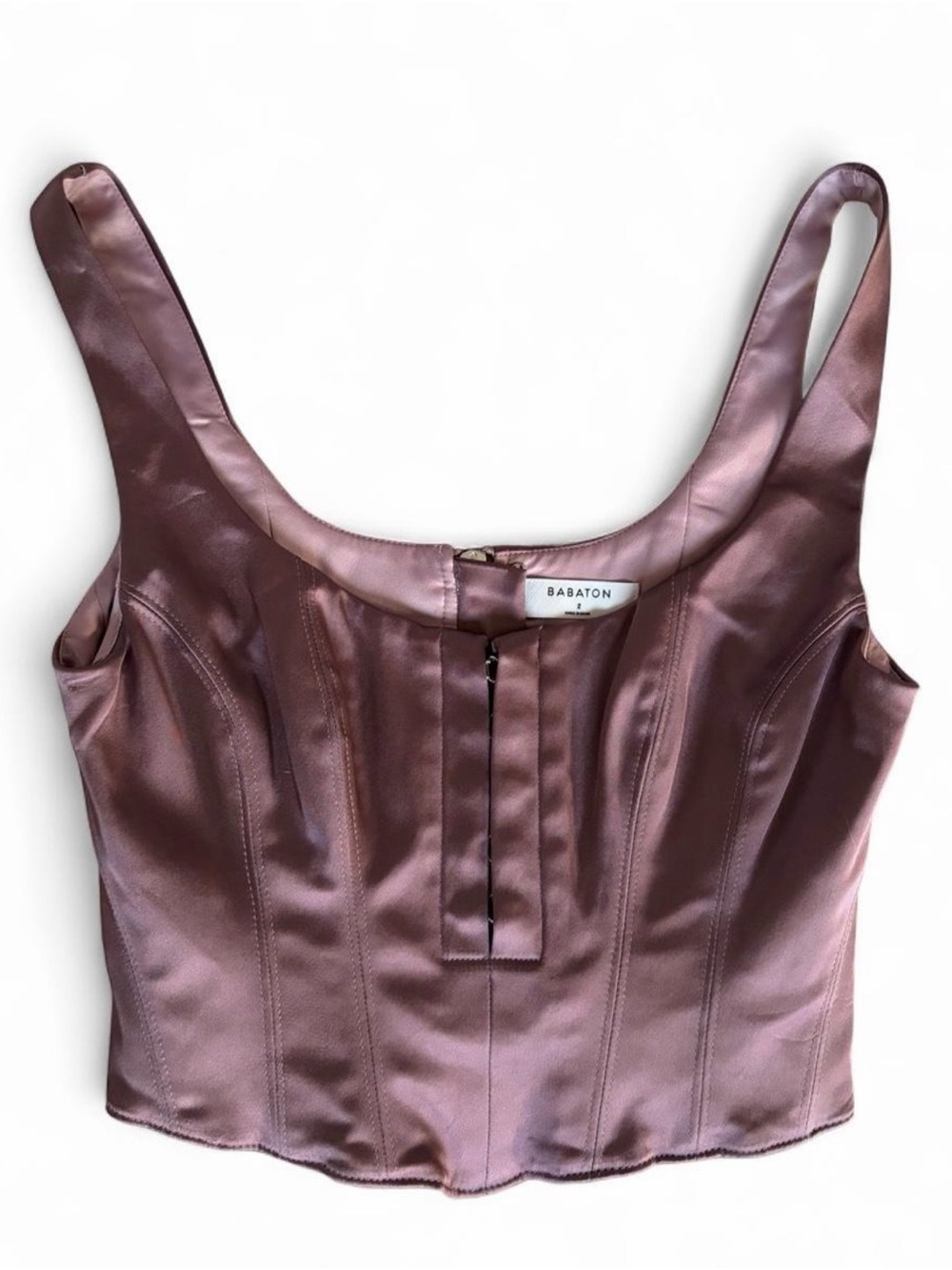 Babaton Satin Bustier Top in Mauve - 2